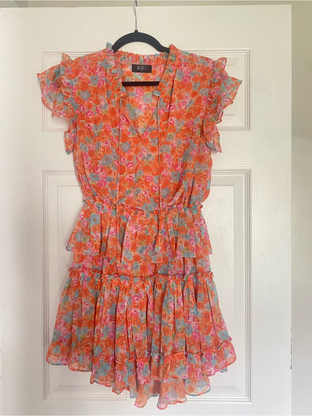 The Reset Orange Floral Mini Dress